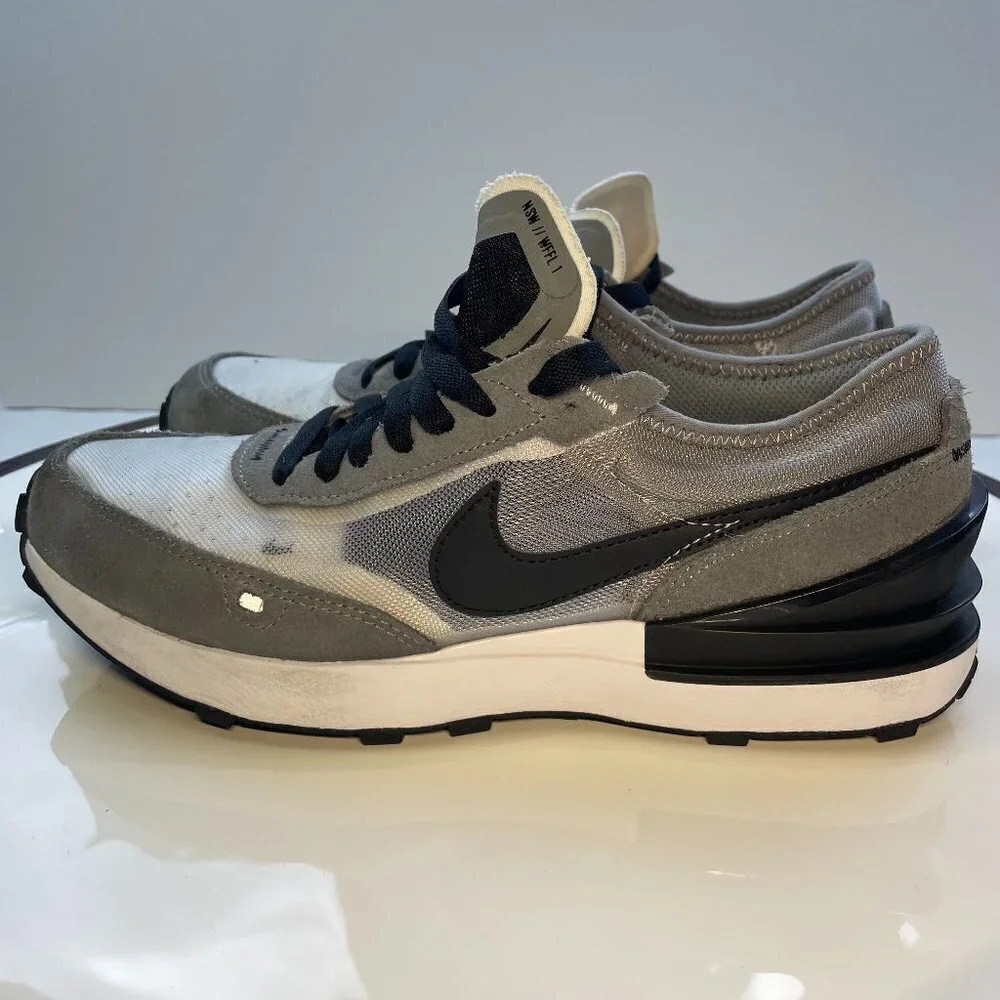 Nike Waffle One SE Boys Size 7Y Cool Grey White Wolf Grey Black - Picture 1 of 8